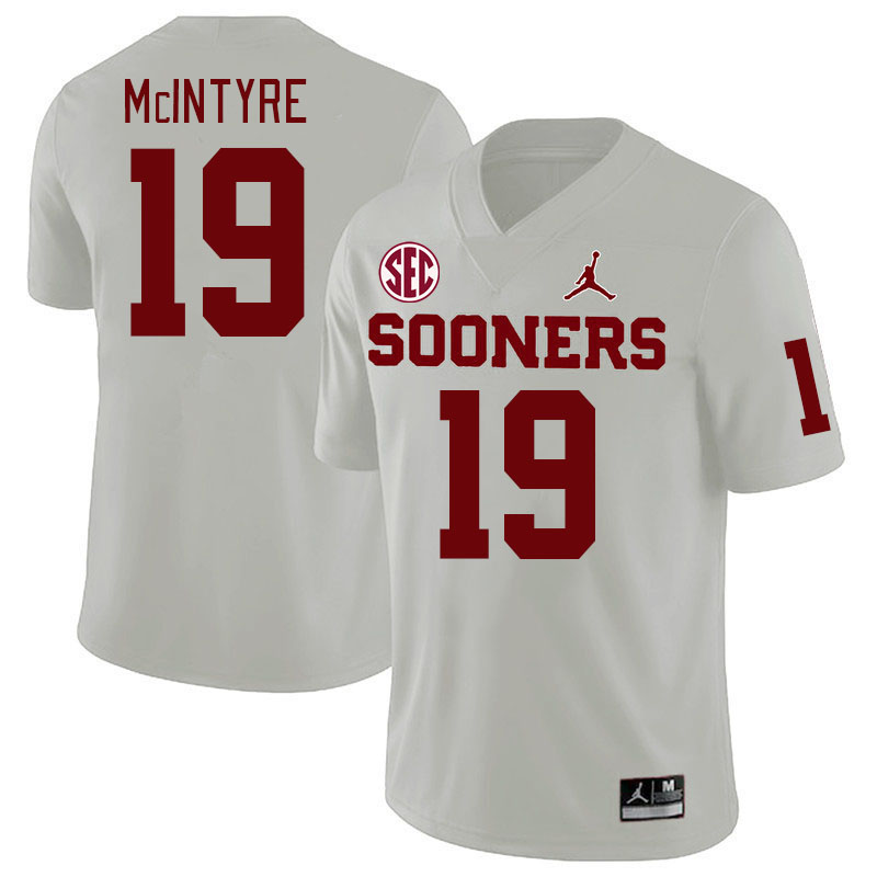 #19 Kade McIntyre Oklahoma Sooners 2024 SEC Conference College Football Jerseys-White